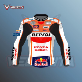 Marc Marquez Repsol Honda MotoGP 2021 Leather Riding Jacket